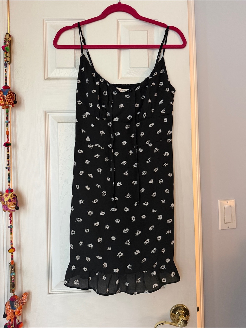 Abercrombie & Fitch Black Mini Dress with White Floral Print